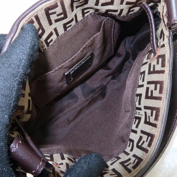 💎✨BEAUTIFUL✨💎Authentic FENDI Zucchino Canvas Leather Shoulder Bag - Picture 12 of 17